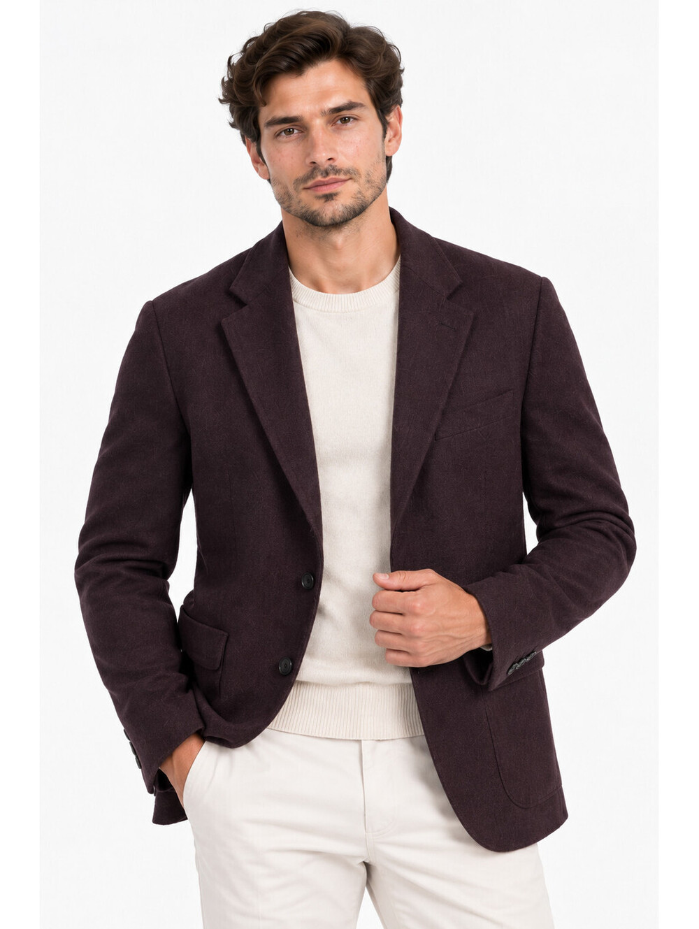 Ermenegildo Zegna Oasi Cashmere Burgundy Blazer Sport Coat 52R IT 42R US